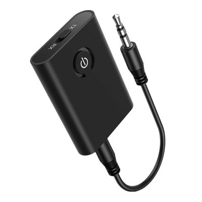 2-in-1 Bluetooth 5.0 Wireless Audio Adapter Transmitter Receiver with 3.5mm for TV PC Stereo System Headphones Speaker