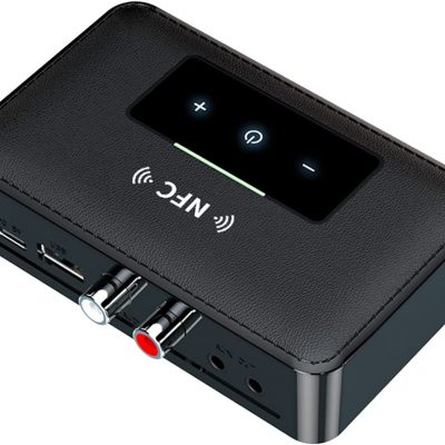 Bluetooth 5.0 Transmitter Receiver HiFi Wireless 3.5mm AUX NFC to 2 RCA Audio Adapter