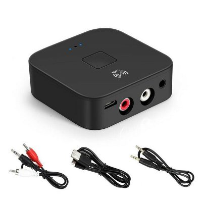 Bluetooth 5.0 Receiver Wireless 3.5mm Jack AUX NFC to 2 RCA Audio Stereo Adapter